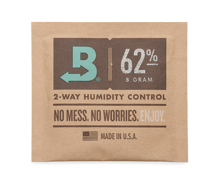Boveda Humidity Control Packs, here at the 62% humidity level, need no activation or maintenance