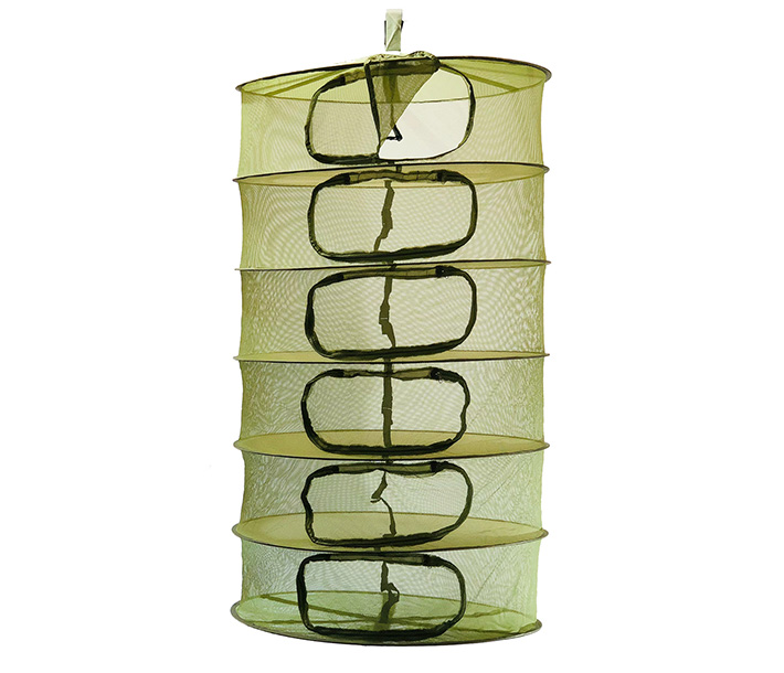 The Flower Tower Dry Rack in zipper style, which keeps plants fully enclosed while drying