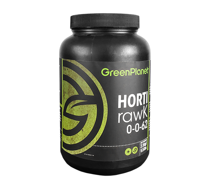 Green Planet Nutrients – Horti-rawK, here in 2.5-kilo size, is a specially blended flowering additive