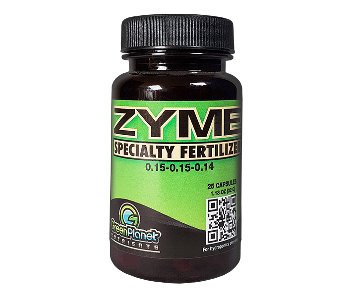 A 25-capsule bottle of Green Planet Nutrients – Zyme Caps, a blend of enzymes and biocatalysts